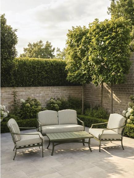 John Lewis Marlow Aluminium 4 Seater Garden Lounge Set - view 2, Green