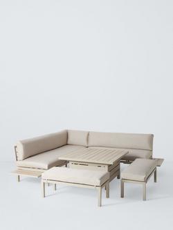 John Lewis Platform 8-Seater Corner Garden Dining/Lounge Set with Height-Adjustable Table, Green - view 2, Taupe