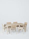 John Lewis Platform 6-Seater Garden Extending Dining Table & Chairs Set, Taupe, Taupe