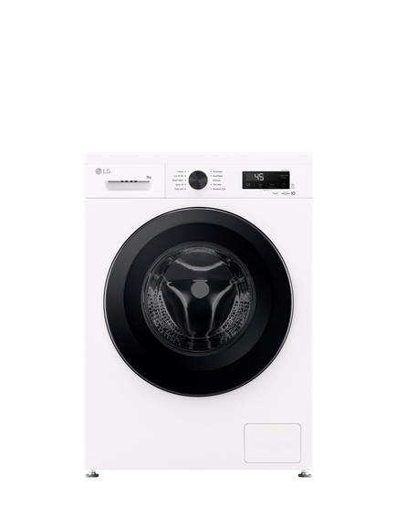 LG F4X1009NWK Freestanding Washing Machine, 9kg Load, 1400rpm Spin, White, White