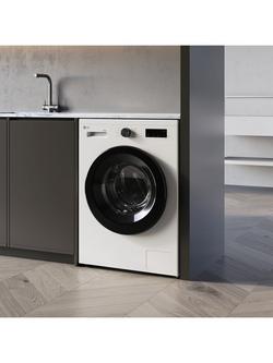 LG F4X1009NWK Freestanding Washing Machine, 9kg Load, 1400rpm Spin, White - view 2, White