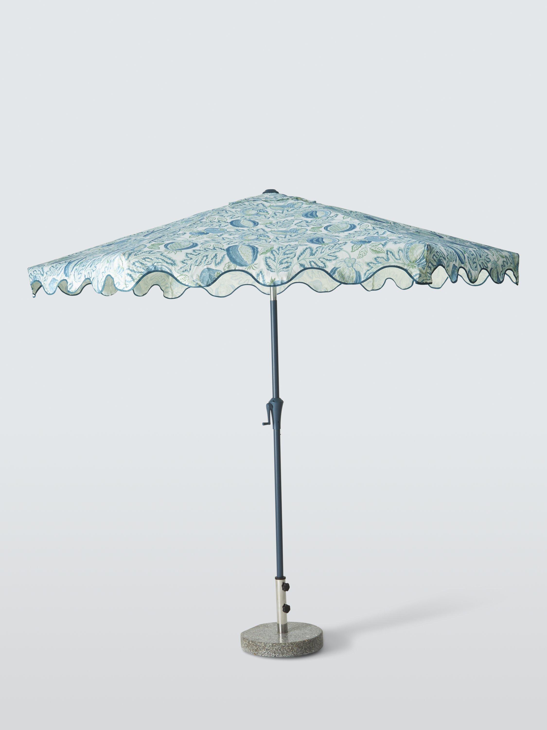 John Lewis x Sanderson Aluminium Wind-Up Parasol, 2.7m, Cantaloupe