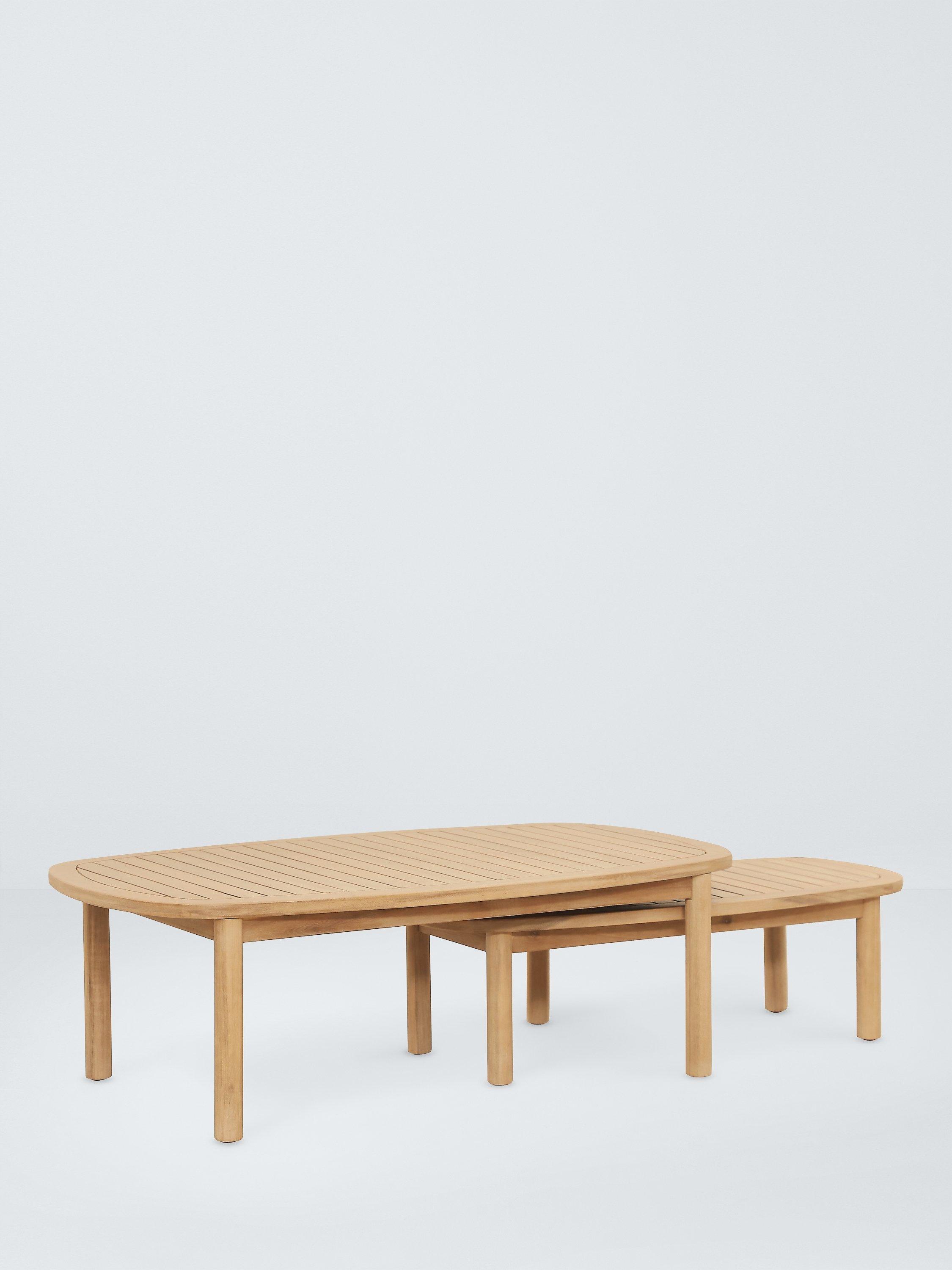 John Lewis Boardwalk Nesting Garden Coffee Tables, Set of 2, FSC-Certified (Acacia Wood), Natural