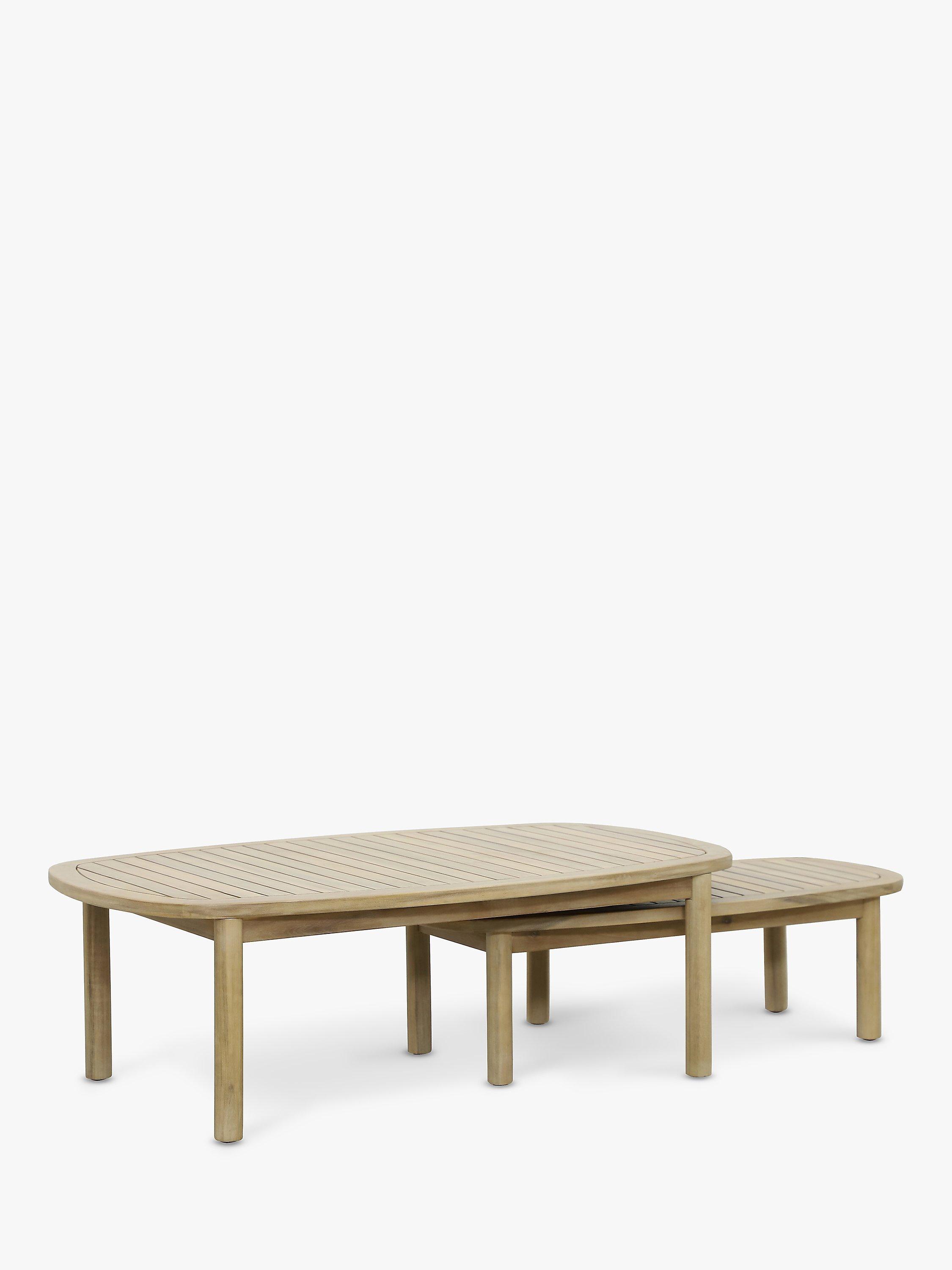 John Lewis Boardwalk Nesting Garden Coffee Tables Set of 2 FSC Certified Acacia Wood Natural