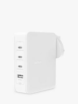Belkin BoostCharge Pro 4-Port GaN Wall Charger, 140W, White, White