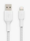 Belkin BoostCharge Braided Lightning to USB-A Cable, 2m, White