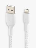 Belkin BoostCharge Braided Lightning to USB-A Cable, 2m, White