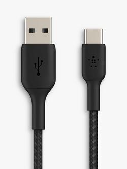 Belkin BoostCharge Braided USB-C to USB-A Cable, 2m, Black, Black