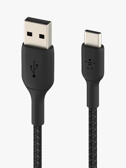 Belkin BoostCharge Braided USB-C to USB-A Cable, 2m, Black - view 2, Black