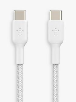 Belkin BoostCharge Braided USB-C to USB-C Cable, 1m, White, White