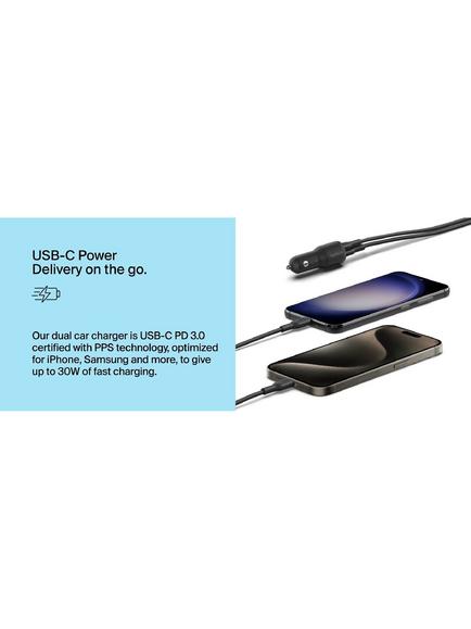 Belkin 42W USB-C Power Delivery & USB-A Dual Car Charger - view 2, Black