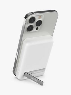 Belkin BoostCharge Magnetic Wireless 5K Power Bank with Stand, White, White