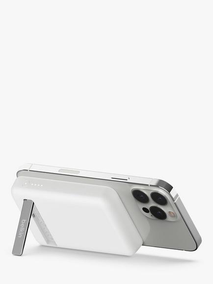 Belkin BoostCharge Magnetic Wireless 5K Power Bank with Stand, White - view 2, White