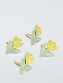 John Lewis Daffodil Napkin Ring, Set of 4, Yellow, Mid Yellow