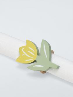 John Lewis Daffodil Napkin Ring, Set of 4, Yellow - view 2, Mid Yellow