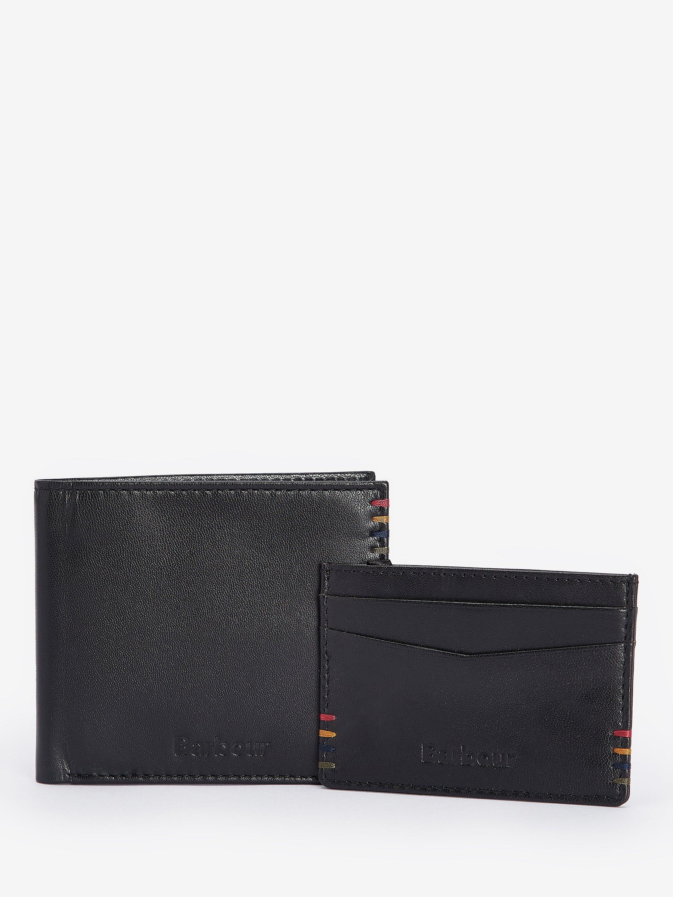 Barbour Cairnwell Wallet & Cardholder Gift Set, Black