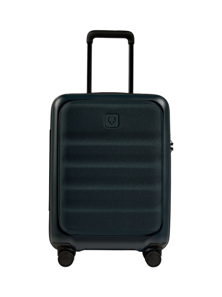 Antler Icon Stripe Pocket 4-Wheel 56cm Cabin Case - view 2, Indigo Blue