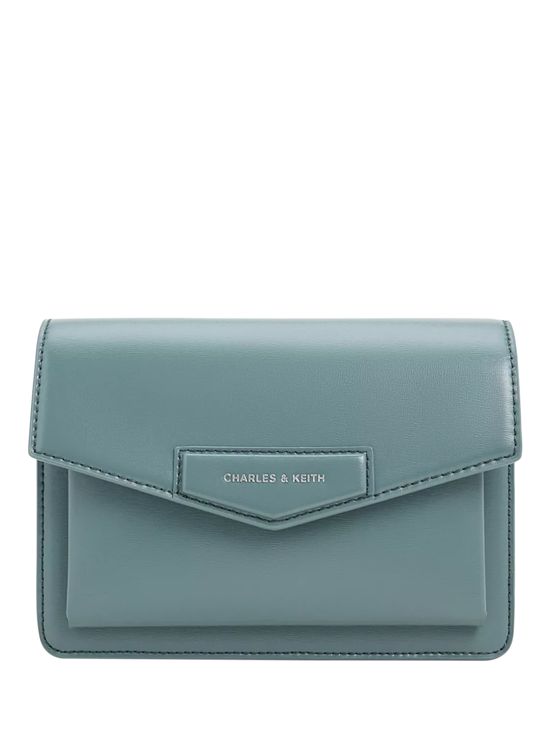 CHARLES KEITH Adelie Saffiano Crossbody Bag Slate Blue