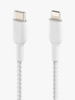 Belkin BoostCharge Braided Lightning to USB-C Cable, 1m, White - view 2, 