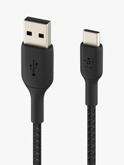 Belkin BoostCharge Braided USB-A to USB-C Cable, 1m, Black - view 2, 