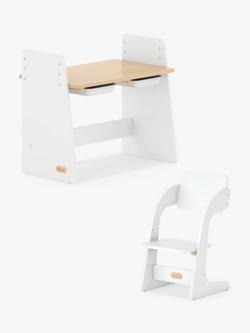 Boori Kids' Natty Desk and Chair Study Set, White/Almond