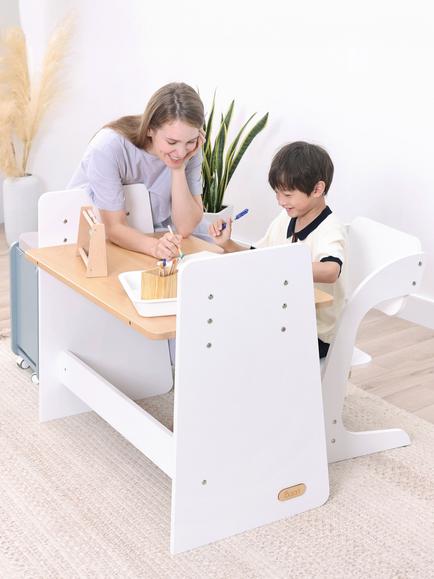 Boori Kids' Natty Desk and Chair Study Set - view 2, White/Almond