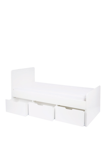 Great Little Trading Co Stowaway 3 Drawer Storage Bed, Single, White - view 2, White