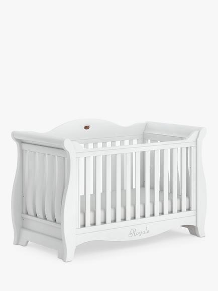 Boori Sleigh Royale Cotbed and Deluxe Purotex®️ Pocket Spring Cot Bed Mattress Bundle, White, White