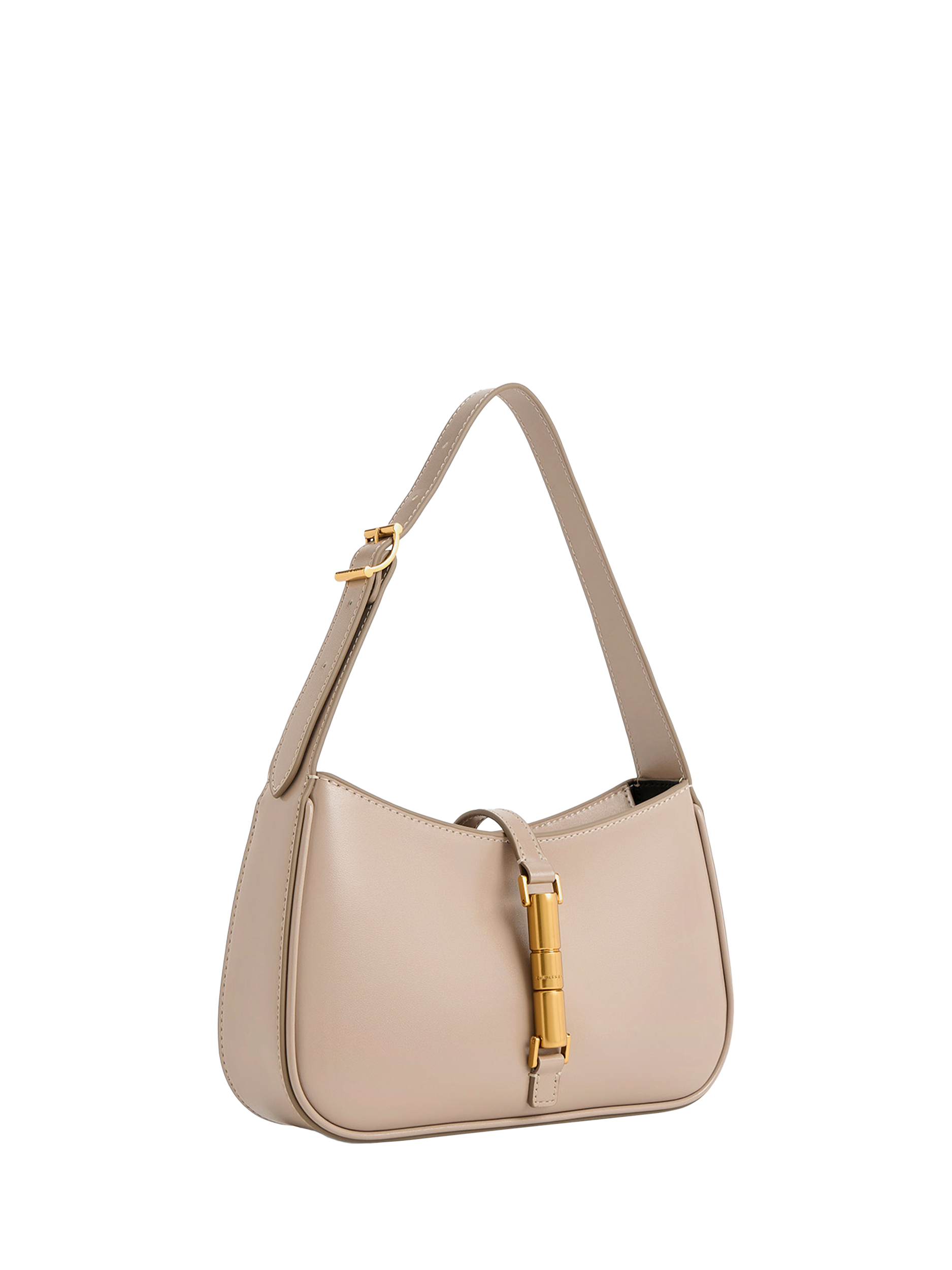 CHARLES & KEITH Cesia Faux Leather Shoulder Bag, Black