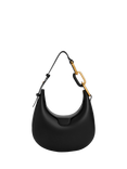 CHARLES & KEITH Kora Faux Leather Half Moon Hobo Shoulder Bag, Black