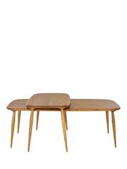 ercol for John Lewis Kensworth Nest of 2 Coffee Tables, Vintage Ash