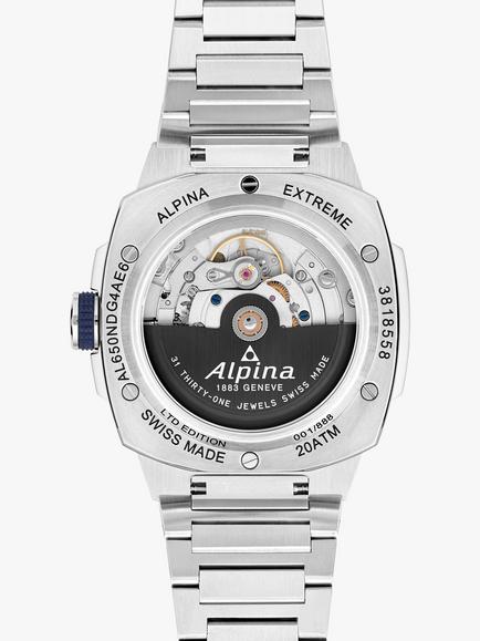 Alpina AL-650NDG4AE6B Men's Alpiner Extreme Regulator Automatic Bracelet Strap Watch, Silver/Navy - view 2, Silver