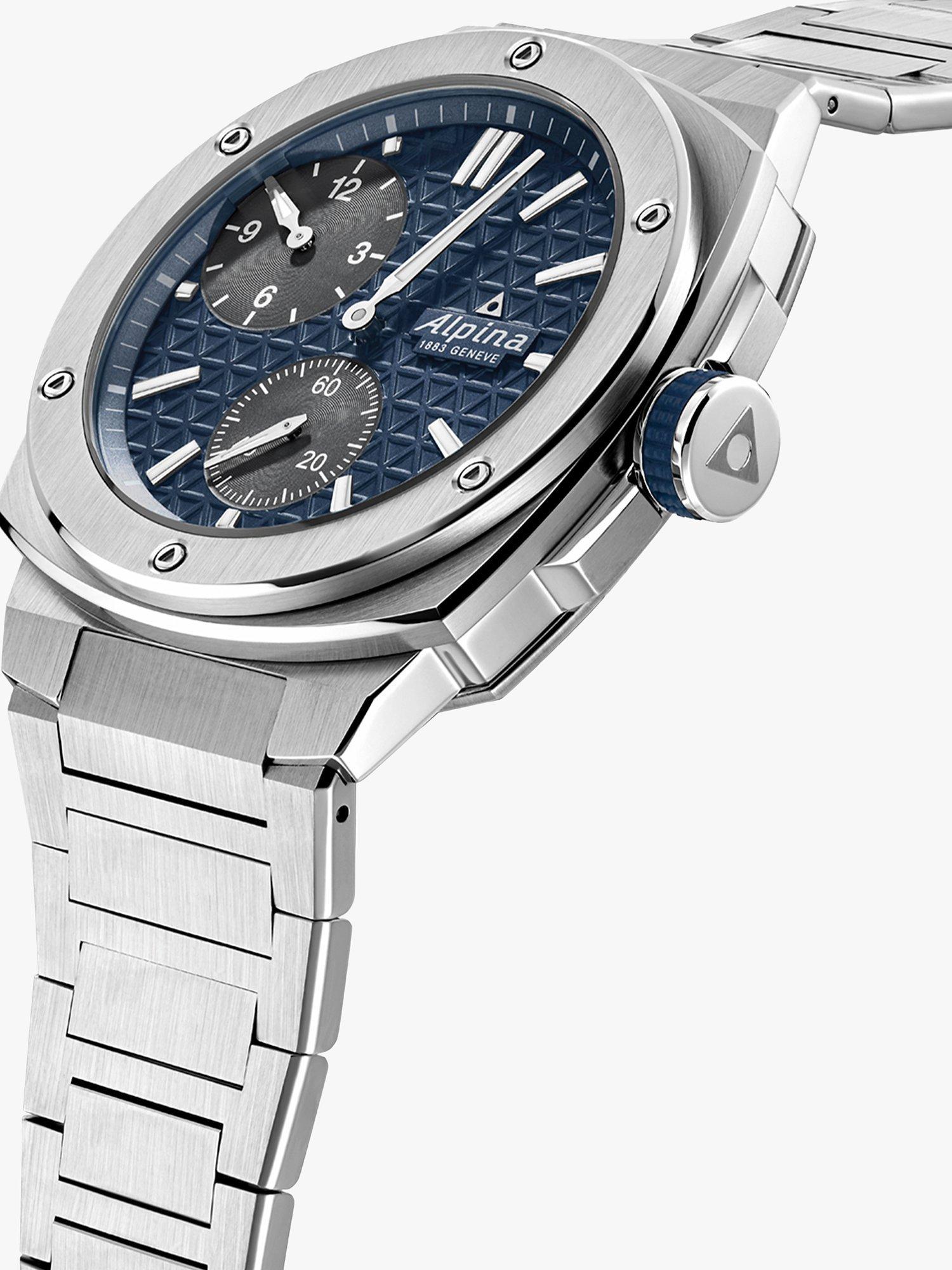 Product image 3 of 4, which shows Alpina AL-650NDG4AE6B Men's Alpiner Extreme Regulator Automatic Bracelet Strap Watch, Silver/Navy
