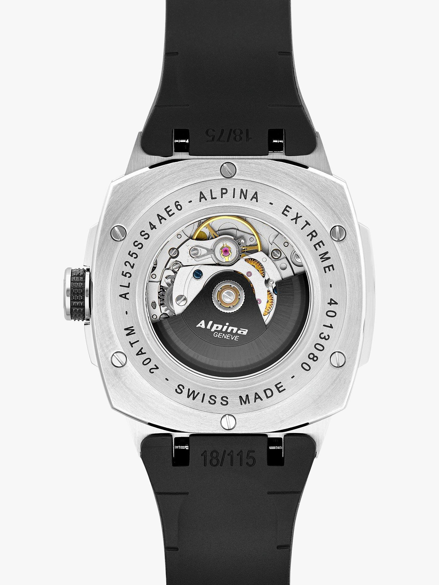 Product image 2 of 4, which shows Alpina AL-525BB4AE6 Men's Alpiner Extreme Automatic California Rubber Strap Watch, Black