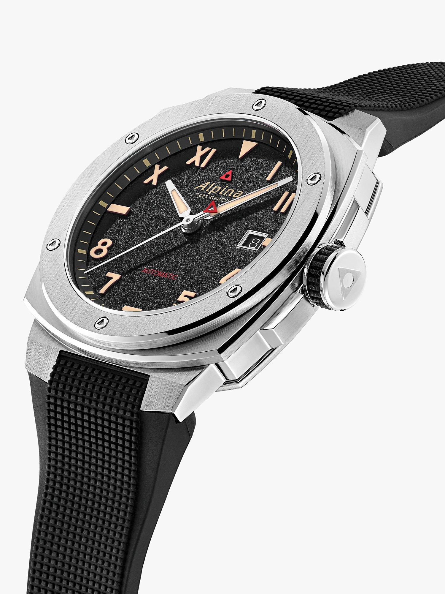 Product image 3 of 4, which shows Alpina AL-525BB4AE6 Men's Alpiner Extreme Automatic California Rubber Strap Watch, Black