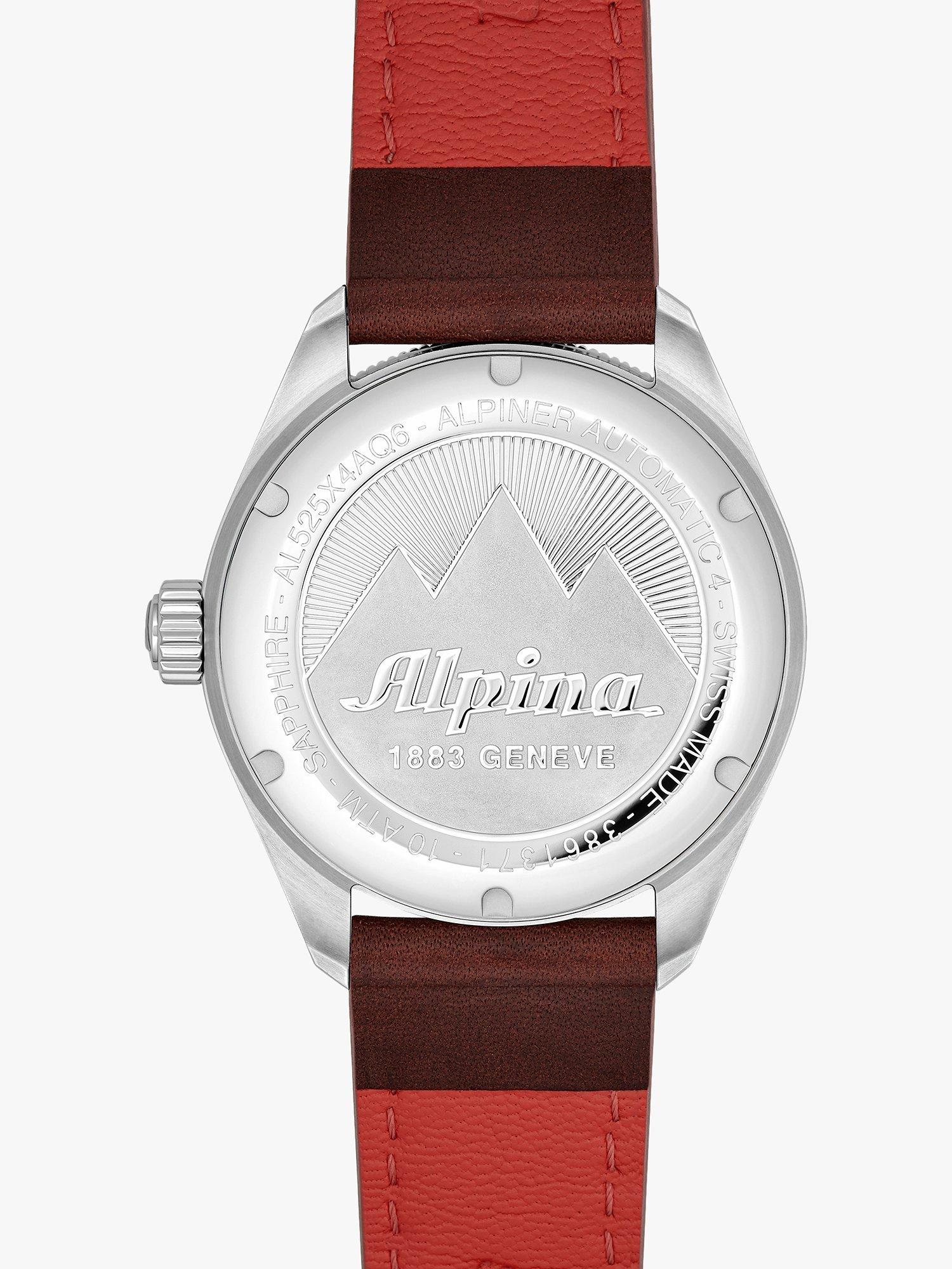 Product image 3 of 3, which shows Alpina AL-525N4AQ6 Men's Alpiner 4 Automatic Date Leather Strap Watch, Brown