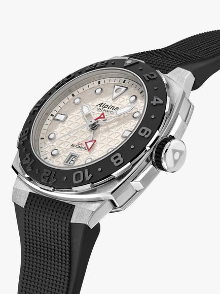 Alpina AL-560LG3VE6 Men's Seastrong Diver Extreme Automatic GMT Rubber Strap Watch, Black - view 2, Black
