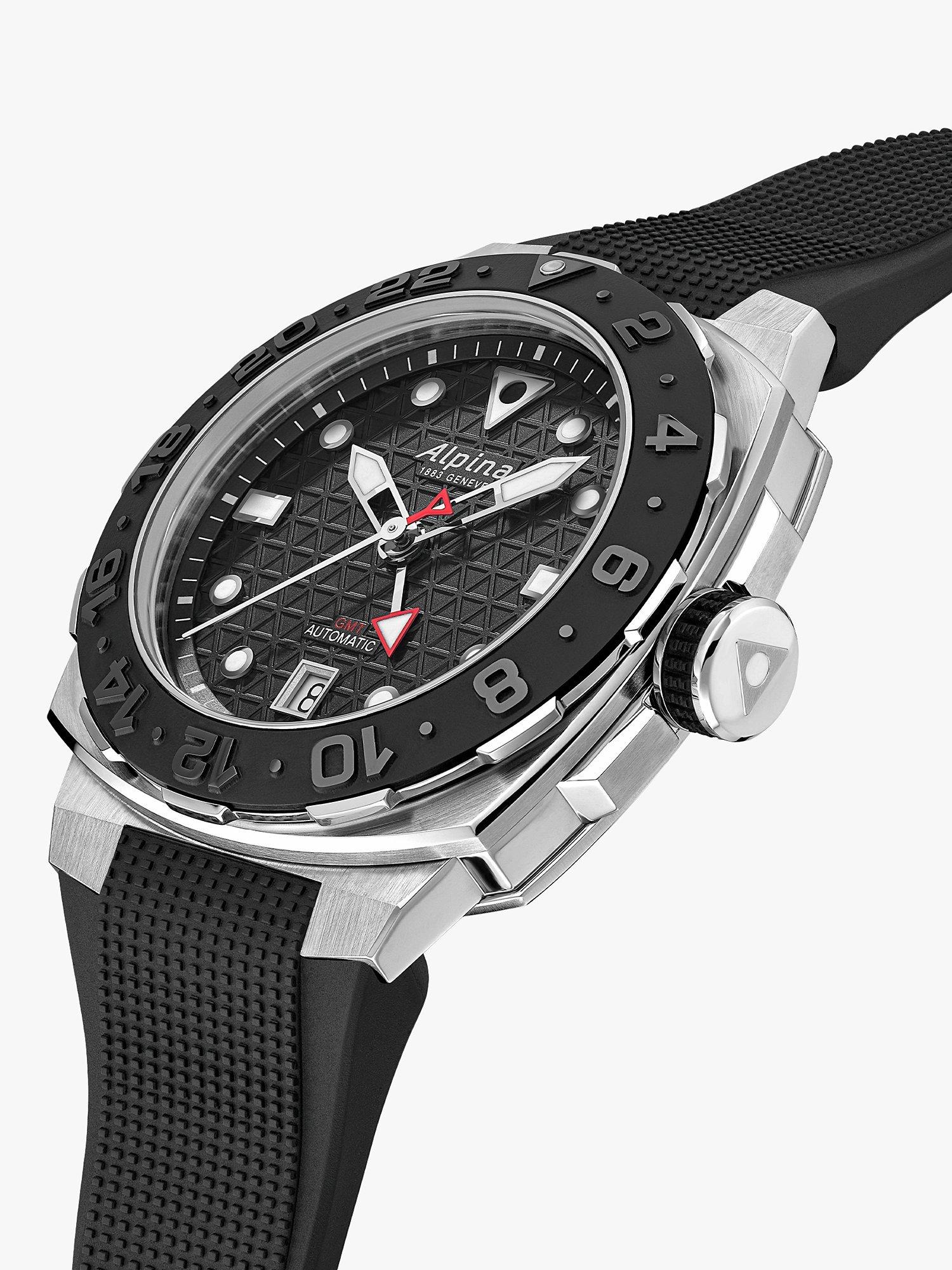 Product image 2 of 4, which shows Alpina AL-560B3VE6 Men's Seastrong Diver Extreme Automatic GMT Rubber Strap Watch, Black