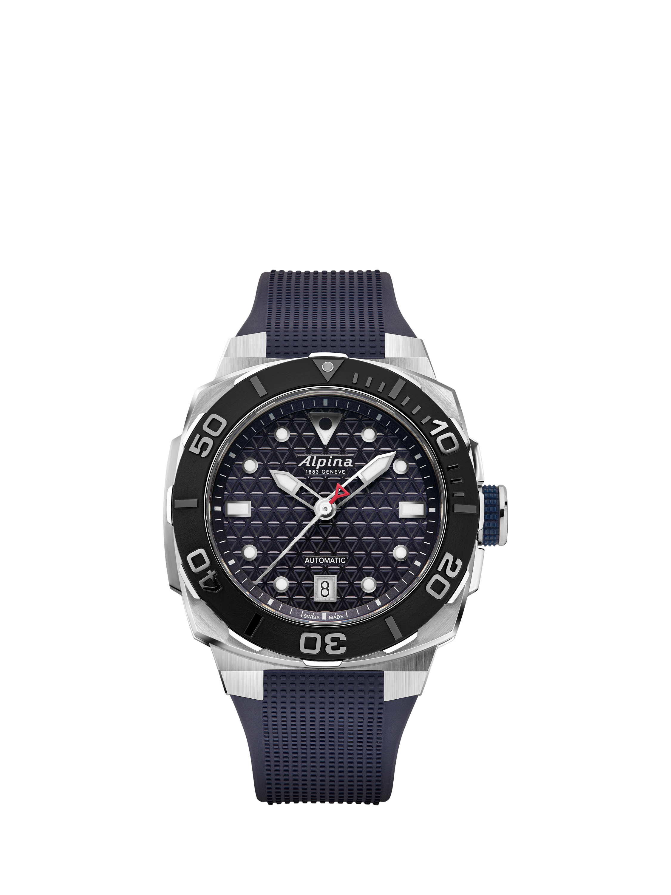 Product image 1 of 6, which shows Alpina AL-525N3VE6 Men's Seastrong Diver Extreme Automatic Rubber Strap Watch, Blue