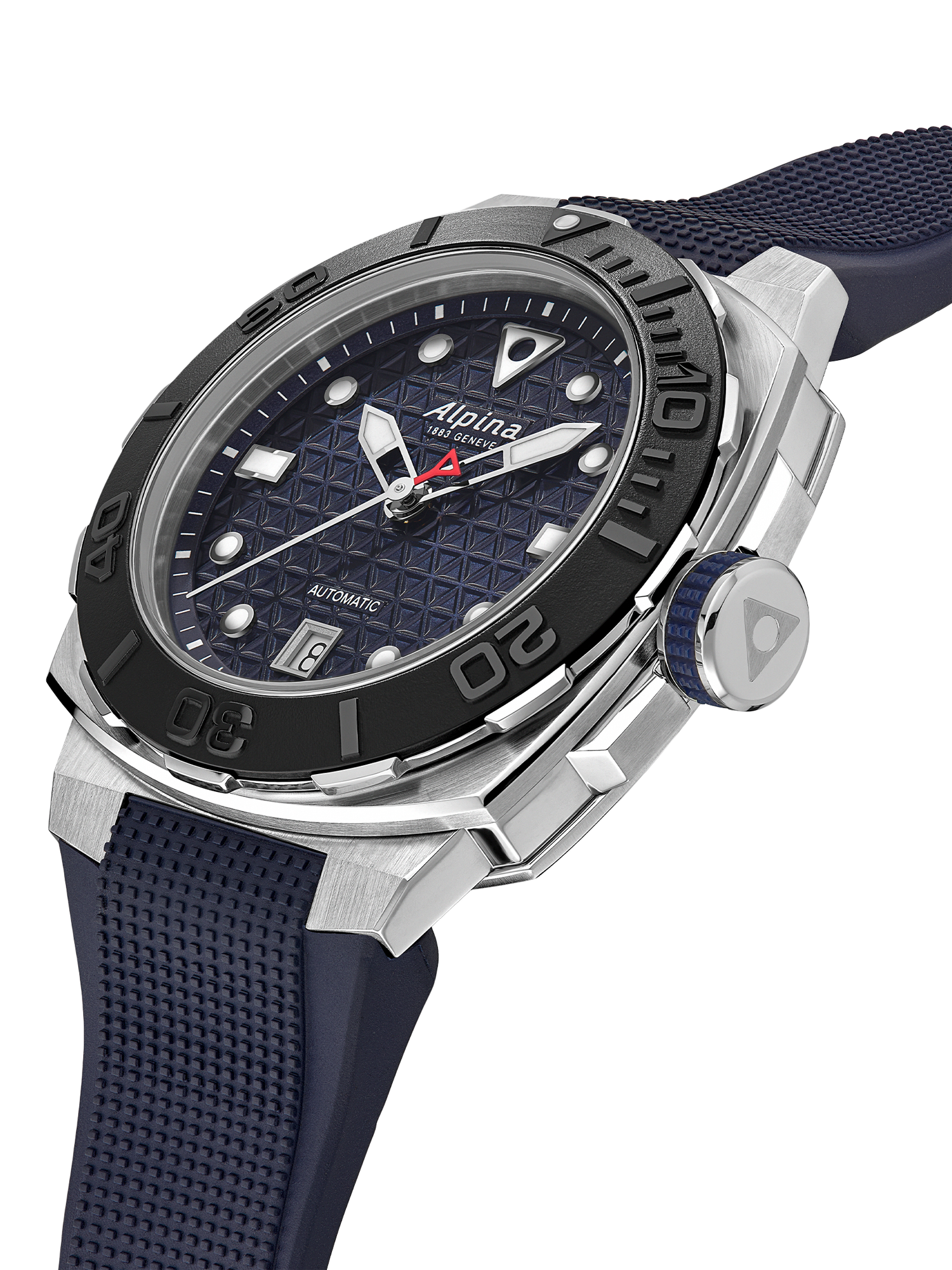 Product image 2 of 6, which shows Alpina AL-525N3VE6 Men's Seastrong Diver Extreme Automatic Rubber Strap Watch, Blue