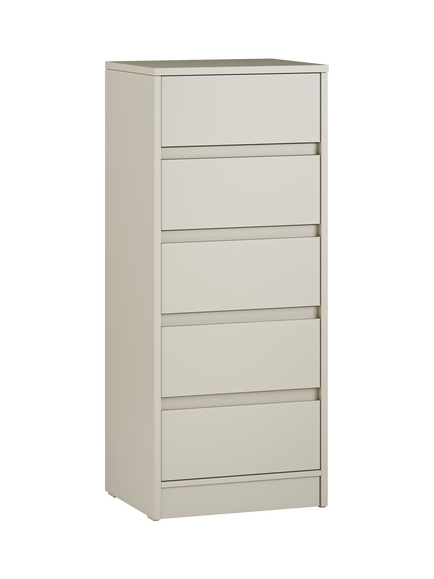 Little Acorns Furniture Tall Boy 5 Drawer Chest, Cashmere