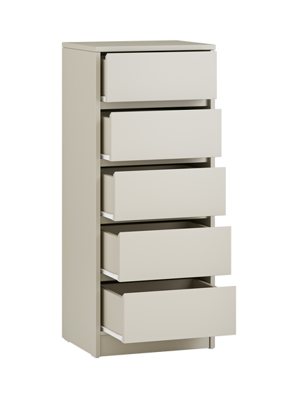 Little Acorns Furniture Tall Boy 5 Drawer Chest - view 2, Cashmere