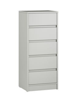 Little Acorns Furniture Tall Boy 5 Drawer Chest, Grey