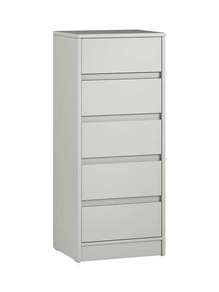 Little Acorns Furniture Tall Boy 5 Drawer Chest, Grey
