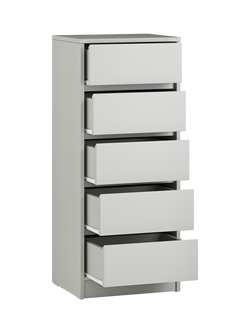 Little Acorns Furniture Tall Boy 5 Drawer Chest - view 2, Grey