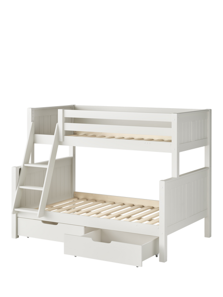Stompa Classic Originals Triple Bunk Bed with Storage Drawers, White