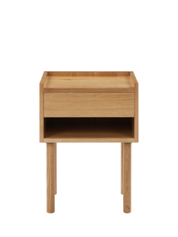 John Lewis Crosby Bedside Table, Natural Wood - view 2, Natural Wood