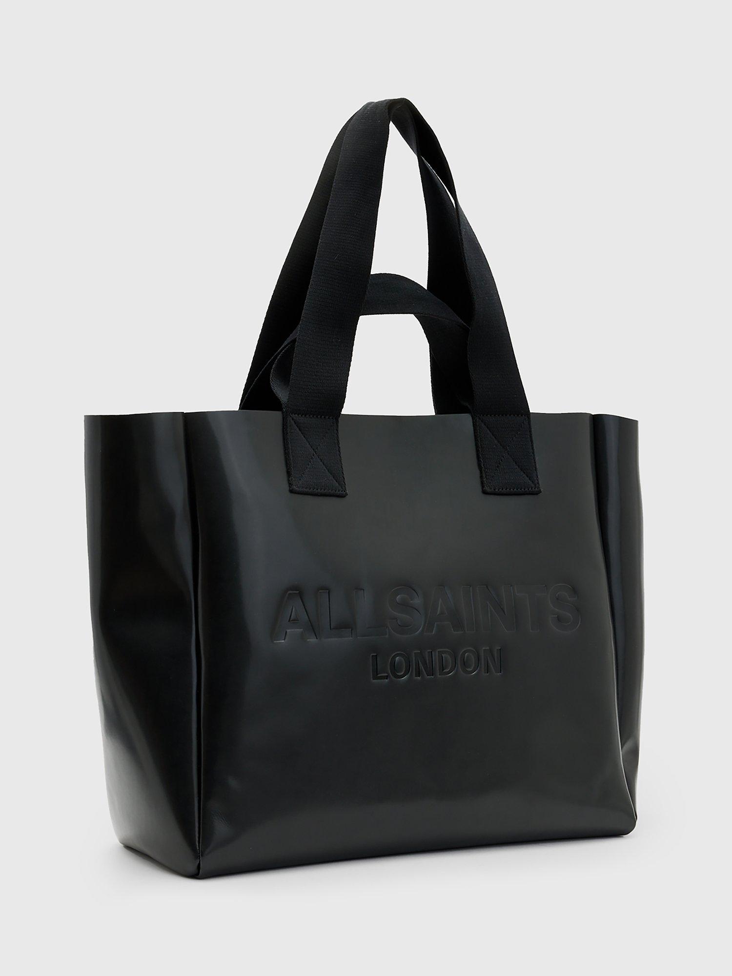 Product image 5 of 7, which shows AllSaints Izzy Leather Tote Bag, Black