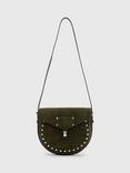 AllSaints Miro Suede Saddle Bag, Green