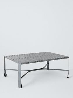 John Lewis Ribbon Rectangular Metal Garden Coffee Table, 90cm, Grey, 
